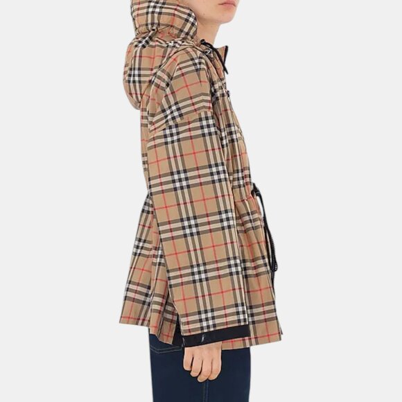 BURBERRY BACTON VINTAGE CHECK HOODED JACKET ARCHIVE BEIGE NWT SIZE 6 - Picture 3 of 13